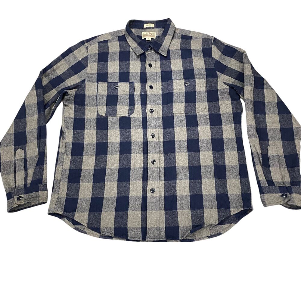 J Crew Double Brushed‎ Classic Midweight Flannel Shirt Mens Large